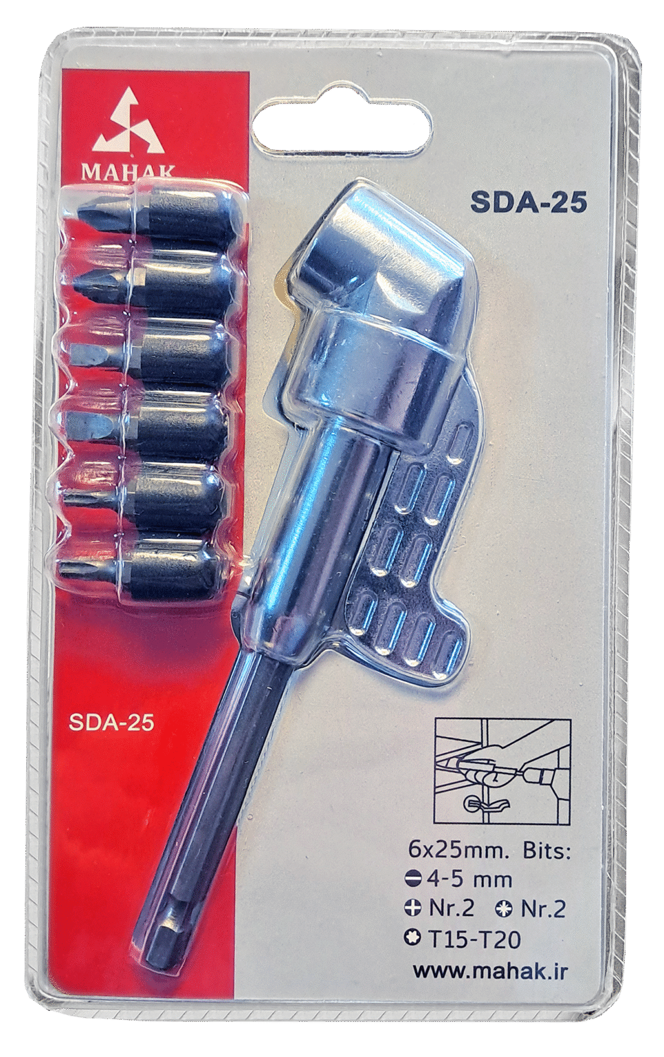 هد زاويه زن پيچ گوشتىSDA-25