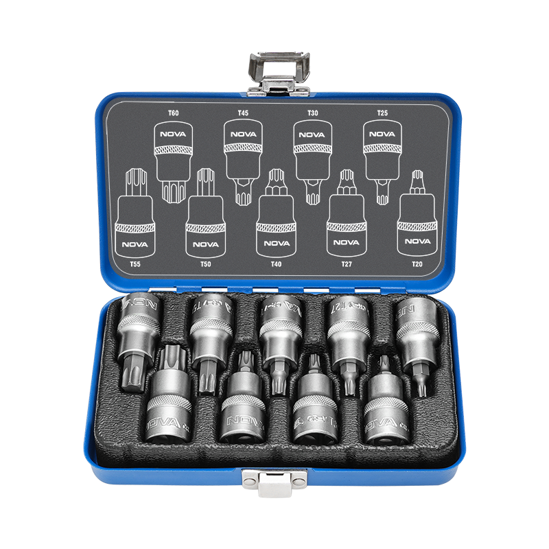 جعبه بکس 1/2 اینچ 9 پارچه آلنی ستاره ای نووا